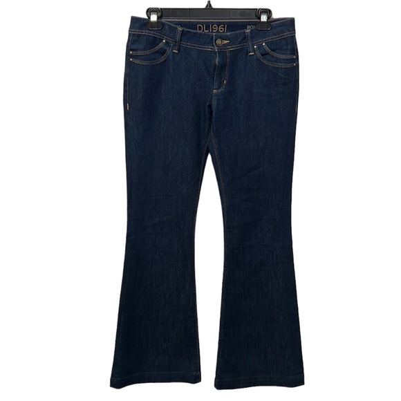 DL1961 Roxy Kick Flare Bootcut Mid Rise Dark Wash Jeans Size 28 - Picture 1 of 9